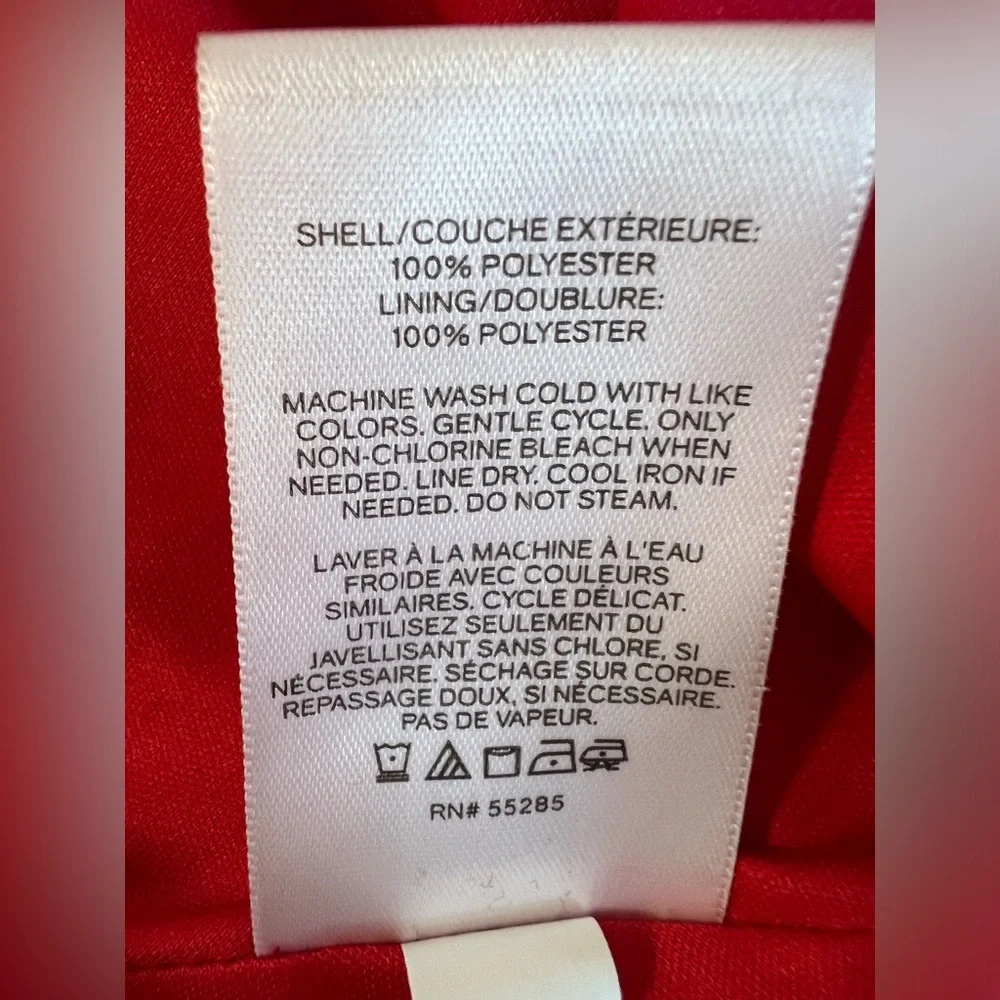 Express Women’sDress Bright Red,‎ Fit & Flare, Long Sleves  V-Neck Wrap Sz Small
